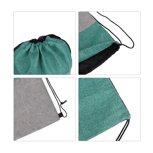 5 Day Rush Two Tone Drawstring Backpack Bag 13"x16.5"