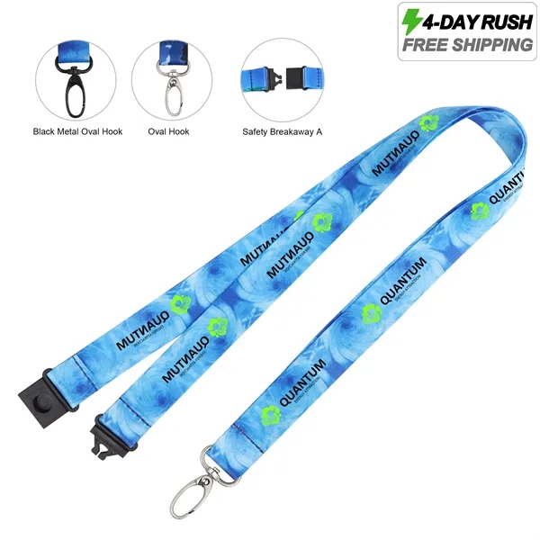 4 Day Rush 3/4" Full Color Safety Breakaway Badge Lanyard