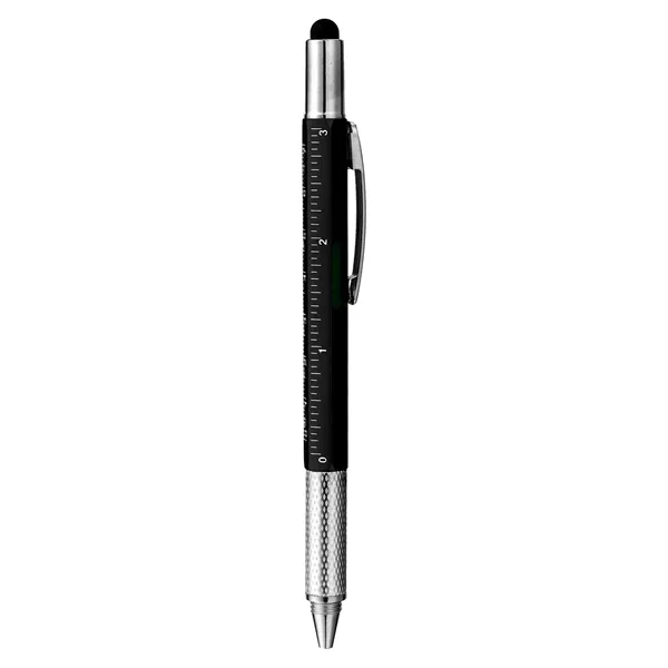 5 Day Rush 6 In 1 Plastic Multi Tool Pen W/Stylus Tip&Ruler