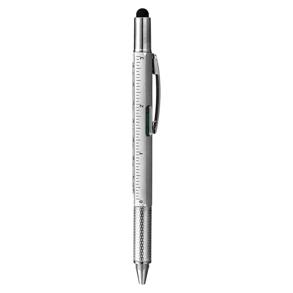 5 Day Rush 6 In 1 Plastic Multi Tool Pen W/Stylus Tip&Ruler