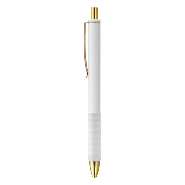 5 Day Rush Plastic Retractable Ballpoint Pen W/Rubber Grip
