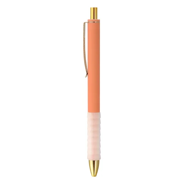 5 Day Rush Plastic Retractable Ballpoint Pen W/Rubber Grip
