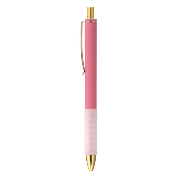 5 Day Rush Plastic Retractable Ballpoint Pen W/Rubber Grip