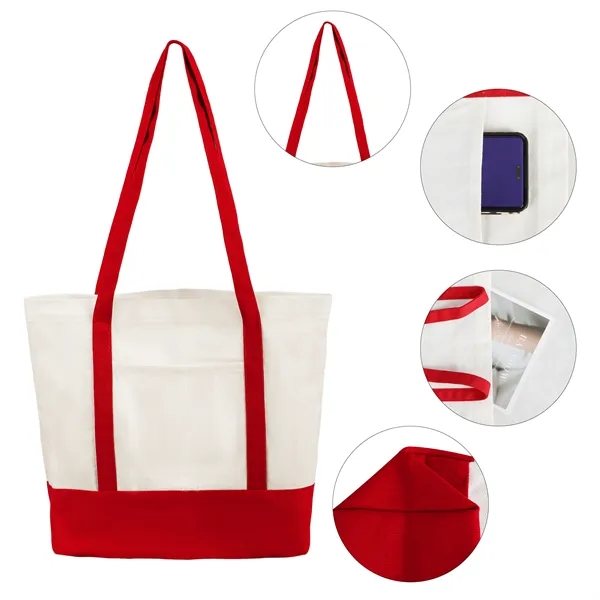 5 Day Rush 12Oz Cotton Canvas Boat Tote Bag W/ Front Pocket