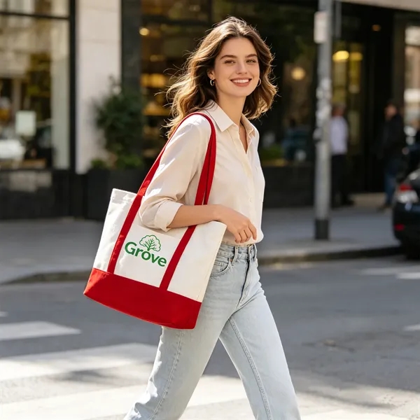 5 Day Rush 12Oz Cotton Canvas Boat Tote Bag W/ Front Pocket
