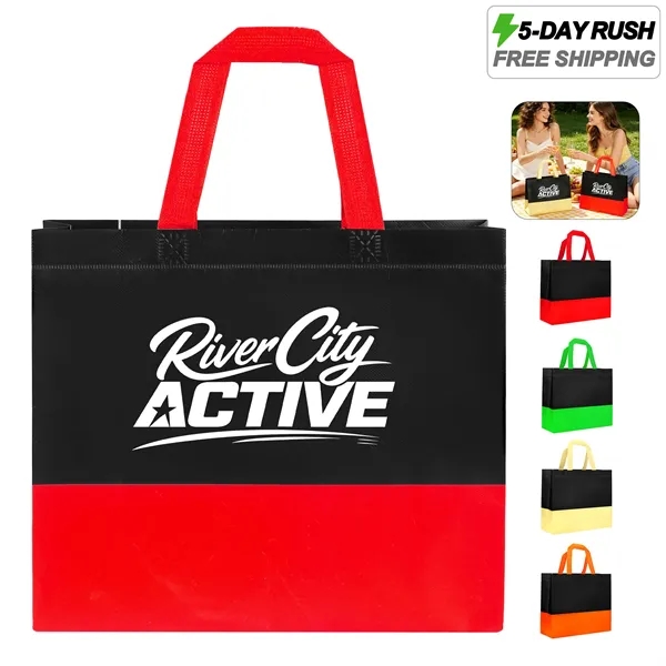 5 Day Rush Two Toned Laminated Non Woven Shopping Tote Bag