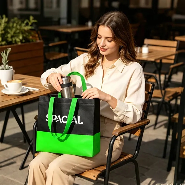 5 Day Rush Two Toned Laminated Non Woven Shopping Tote Bag