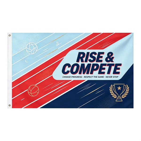 2 Day Rush 3'x5' Single Sided Custom Polyester Outdoor Flag