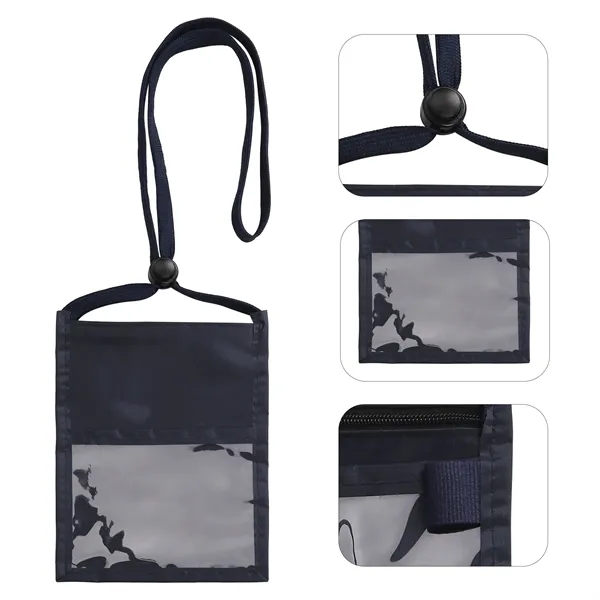 5 Day Rush Double Side Clear Window Pouch Neck Wallet