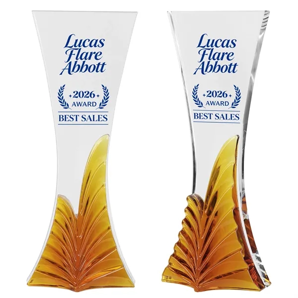 3 Day Rush Curved Elegant Custom Crystal Trophy Award
