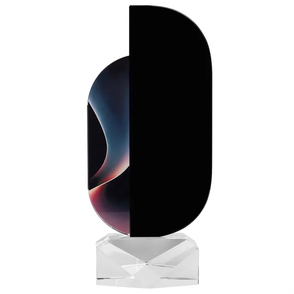 3 Day Rush Black Optical Crystal Award W/ Color Accent&Base