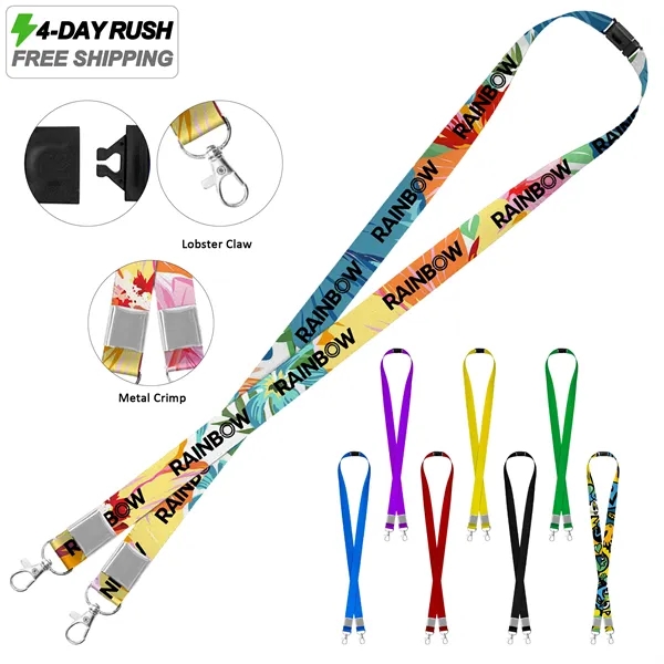 4 Day Rush 3/4" Double Ended Breakaway Lanyard W/Metal Crimp