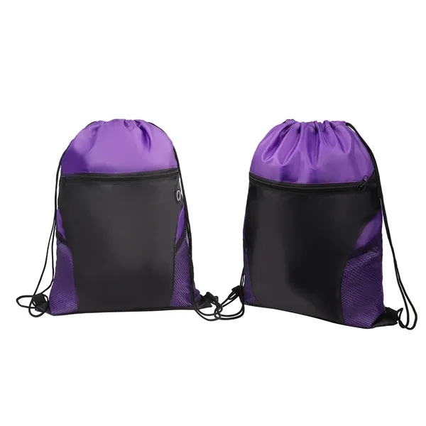 5 Day Rush Drawstring Backpack W/ Mesh Pockets & Earbud Port
