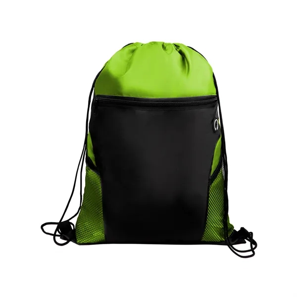 5 Day Rush Drawstring Backpack W/ Mesh Pockets & Earbud Port