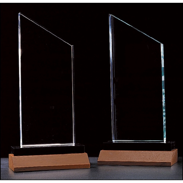 Zenith Summit Acrylic Award with Black Pedestal Walnut Base - Zenith Summit Acrylic Award with Black Pedestal Walnut Base - Image 1 of 4