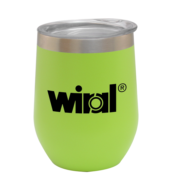 12oz. Stemless Vacuum Insulated Wine Cup with Lid - 12oz. Stemless Vacuum Insulated Wine Cup with Lid - Image 0 of 5