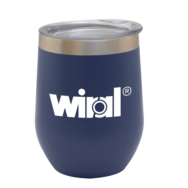 12oz. Stemless Vacuum Insulated Wine Cup with Lid - 12oz. Stemless Vacuum Insulated Wine Cup with Lid - Image 1 of 5