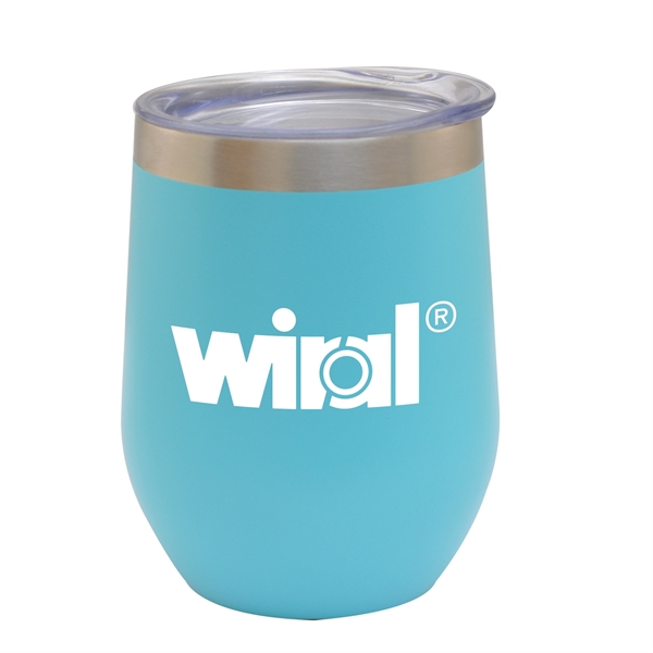 12oz. Stemless Vacuum Insulated Wine Cup with Lid - 12oz. Stemless Vacuum Insulated Wine Cup with Lid - Image 2 of 5