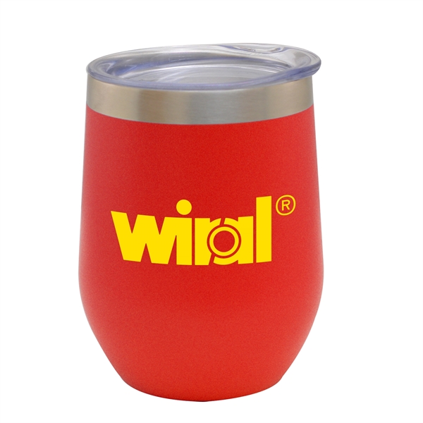 12oz. Stemless Vacuum Insulated Wine Cup with Lid - 12oz. Stemless Vacuum Insulated Wine Cup with Lid - Image 4 of 5