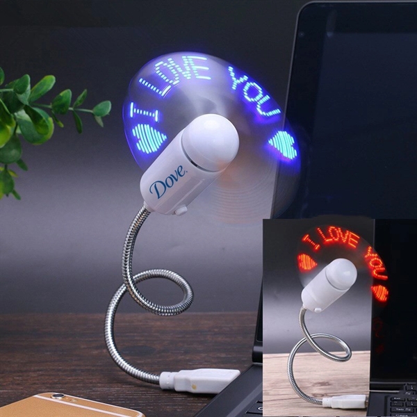 LED Custom Message Fan - USB Powered - LED Custom Message Fan - USB Powered - Image 0 of 2
