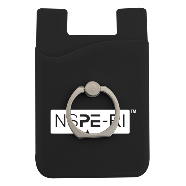 Custom Silicone Phone Wallet w/ Metal Ring Holder