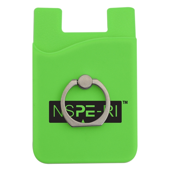 Silicone Phone Wallet w/ Metal Ring Holder