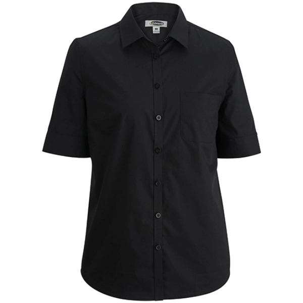 Ladies' Short Sleeve Stretch Poplin Blouse - Ladies' Short Sleeve Stretch Poplin Blouse - Image 1 of 3