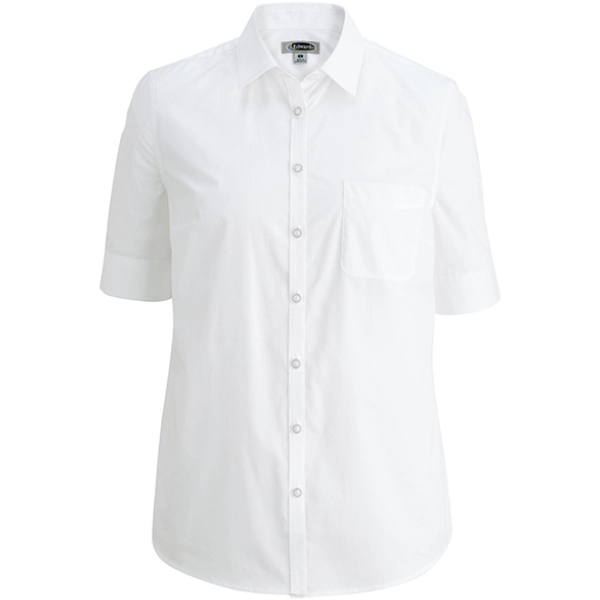 Ladies' Short Sleeve Stretch Poplin Blouse - Ladies' Short Sleeve Stretch Poplin Blouse - Image 3 of 3