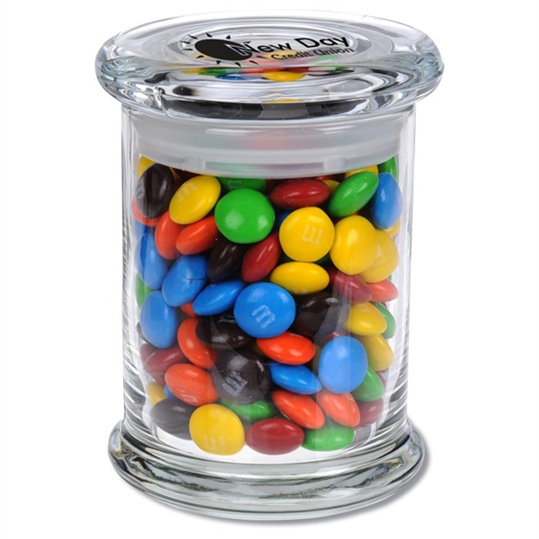 Gourmet Glass Candy Jar filled with Candy Coated Chocolate
