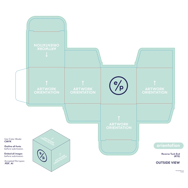4"x 4"x 4" E-Flute Tuck End Box ( Custom sizes and print ) - 4"x 4"x 4" E-Flute Tuck End Box ( Custom sizes and print ) - Image 5 of 5