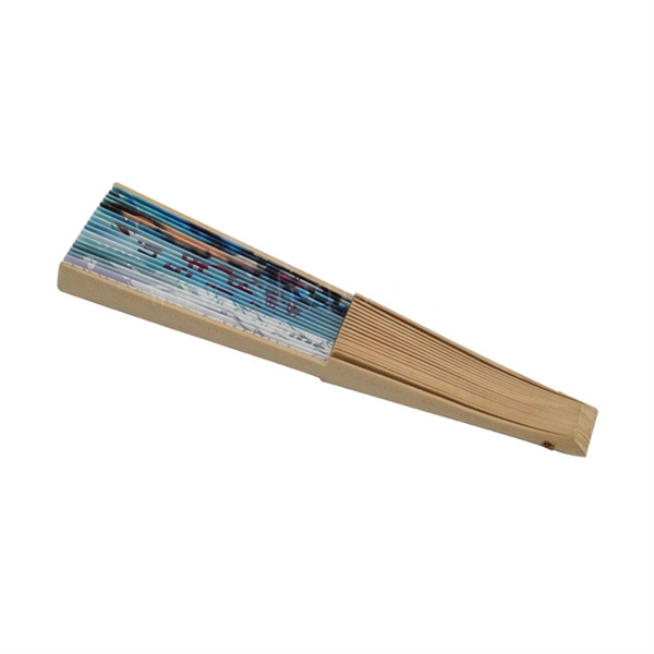 Folding Fan with Wooden Handle - Folding Fan with Wooden Handle - Image 5 of 6