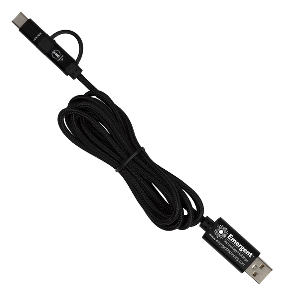 Custom 5-in-1 Braided 6 Ft. Long Cell Phone Charging Cable