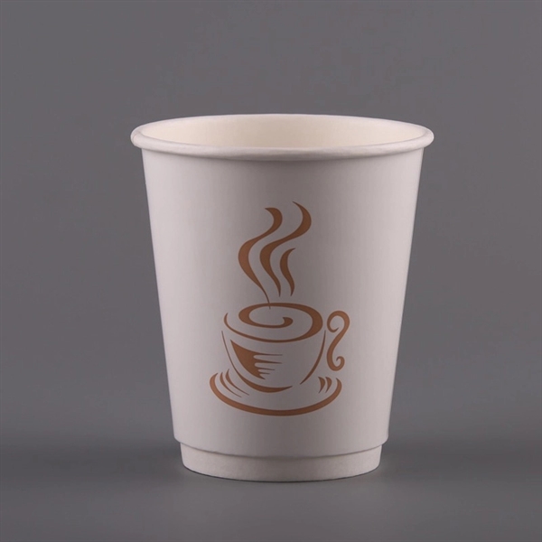 8 oz Double Wall Paper Coffee Cup with Lid - 8 oz Double Wall Paper Coffee Cup with Lid - Image 1 of 3