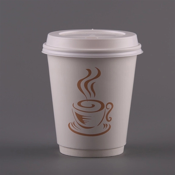 8 oz Double Wall Paper Coffee Cup with Lid - 8 oz Double Wall Paper Coffee Cup with Lid - Image 0 of 3