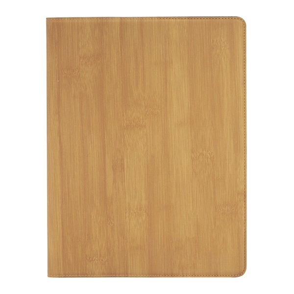 9 1/2" x 12" Leatherette Bamboo Portfolio - 9 1/2" x 12" Leatherette Bamboo Portfolio - Image 1 of 2