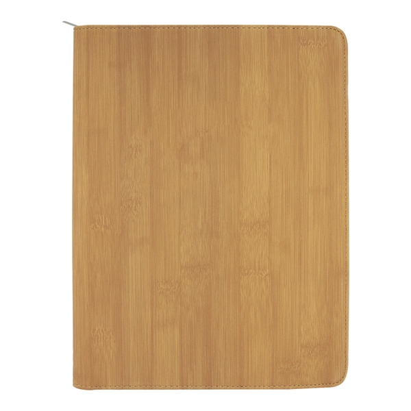 9 1/2" x 12" Leatherette Bamboo Portfolio with Zipper - 9 1/2" x 12" Leatherette Bamboo Portfolio with Zipper - Image 1 of 2