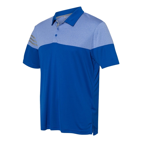 Adidas Heathered 3-Stripes Colorblocked Polo - Adidas Heathered 3-Stripes Colorblocked Polo - Image 21 of 31