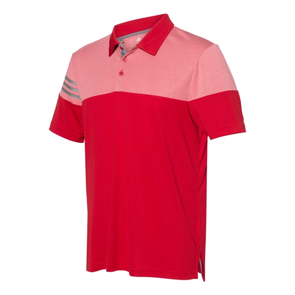 Adidas Heathered 3-Stripes Colorblocked Polo - Adidas Heathered 3-Stripes Colorblocked Polo - Image 22 of 31