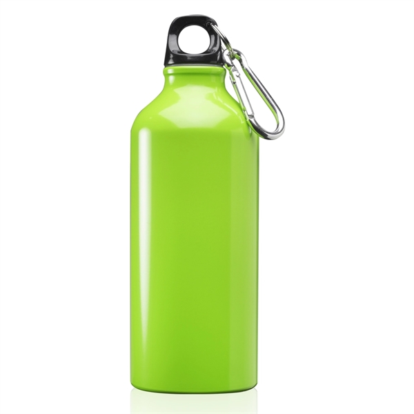 Your Custom Printed 20oz Aluminum Water Bottle Dishwasher Safe, Printed on  BOTH Sides, Comes W/ Pull Top, Twist Cap & Mini Carabiner 