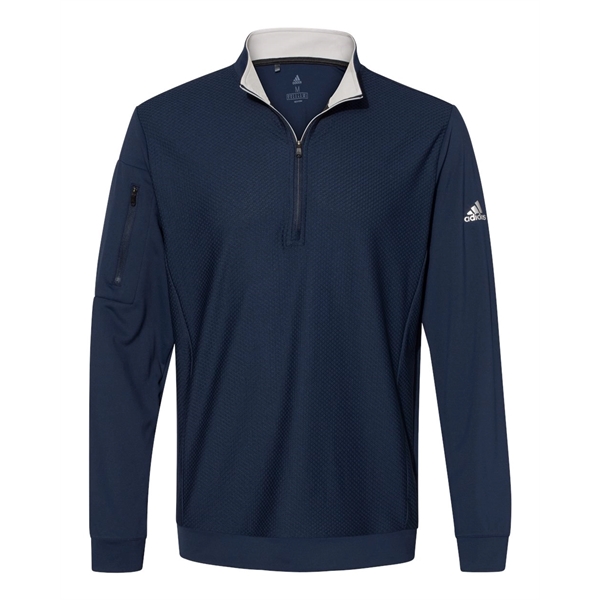 Adidas Performance Textured Quarter-Zip Pullover - Adidas Performance Textured Quarter-Zip Pullover - Image 4 of 12