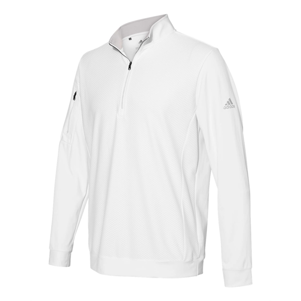 Adidas Performance Textured Quarter-Zip Pullover - Adidas Performance Textured Quarter-Zip Pullover - Image 10 of 12