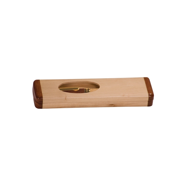6 3/4" x 1 7/8" Maple/Rosewood Finish Single Pen Case - 6 3/4" x 1 7/8" Maple/Rosewood Finish Single Pen Case - Image 1 of 2