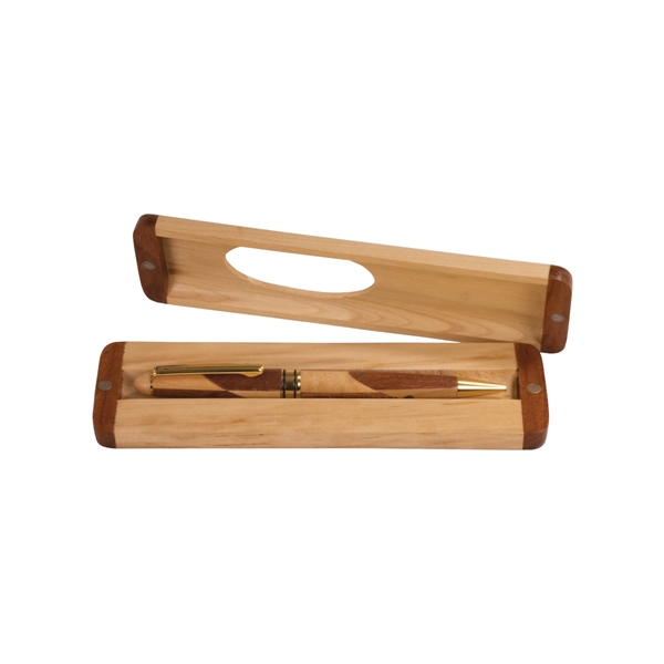 6 3/4" x 1 7/8" Maple/Rosewood Finish Single Pen Case - 6 3/4" x 1 7/8" Maple/Rosewood Finish Single Pen Case - Image 2 of 2