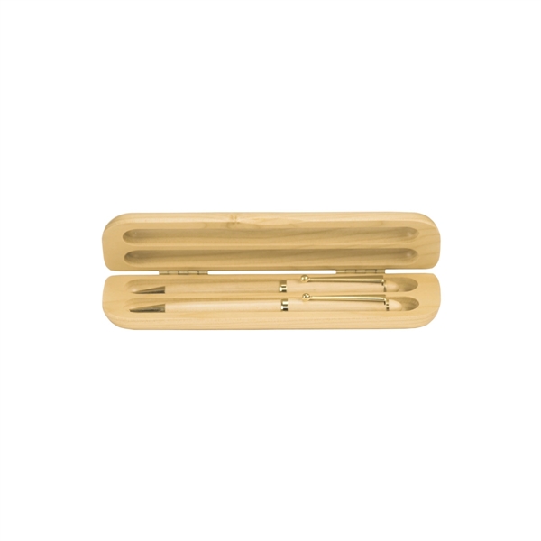 6 3/4" x 2 1/8" Maple Double Pen Case - 6 3/4" x 2 1/8" Maple Double Pen Case - Image 0 of 0
