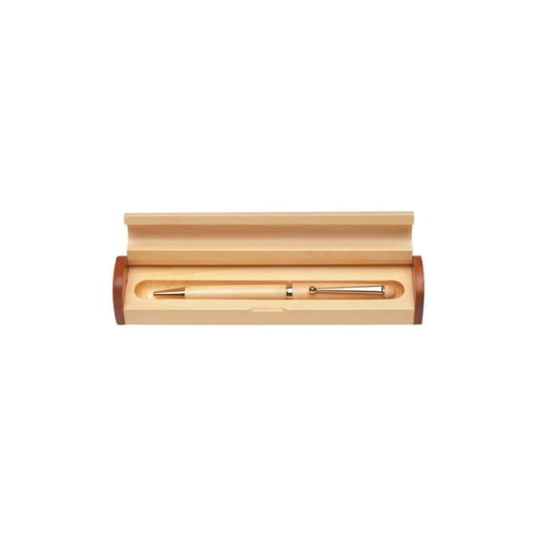 6 7/8" x 1 3/16" Maple Single Pen Case - 6 7/8" x 1 3/16" Maple Single Pen Case - Image 2 of 2