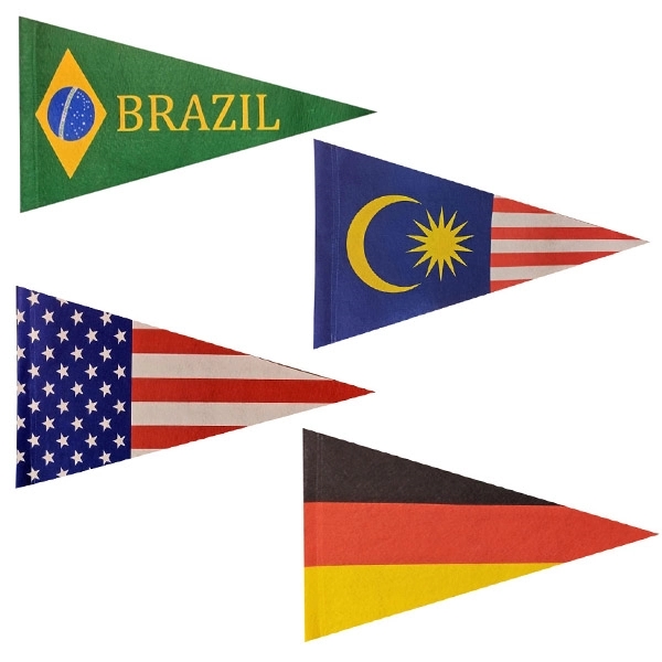 Custom Full Color Felt Triangle Pennant Flags - Custom Full Color Felt Triangle Pennant Flags - Image 0 of 2