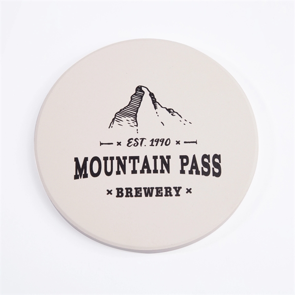 Custom Round Ceramic Coasters w/ 1 Color Imprint - Custom Round Ceramic Coasters w/ 1 Color Imprint - Image 0 of 1