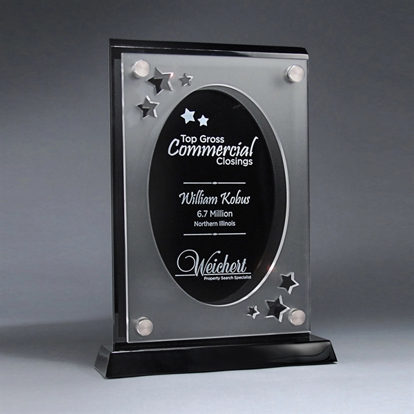 Frosted Lucite Cutout on Risers Award
