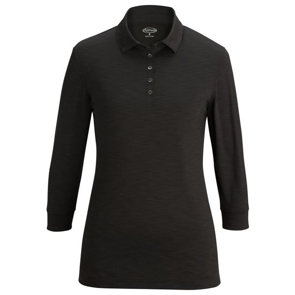 Ladies' 3/4 Sleeve Optical Polo - Ladies' 3/4 Sleeve Optical Polo - Image 2 of 2