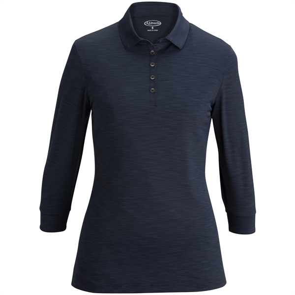 Ladies' 3/4 Sleeve Optical Polo - Ladies' 3/4 Sleeve Optical Polo - Image 0 of 2
